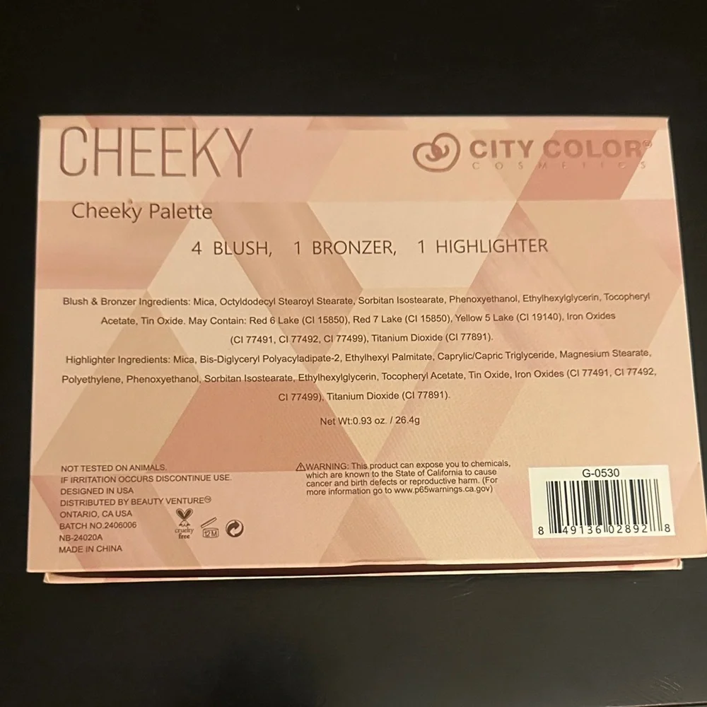 City Color Cheeky Face Bar Palette - Soft Pink & Nude